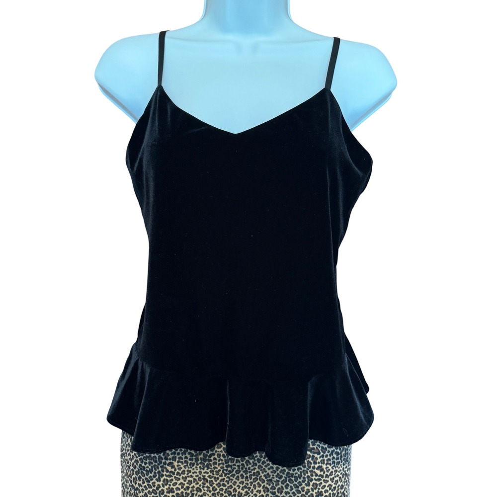 Vintage Ralph Lauren Velvet Peplum Camisole Tank M Practical Magic 90s Vamp Goth